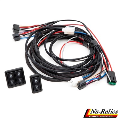 Black Illuminated switches 2 window kit for door placement